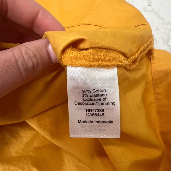 JCrew Boho Mustard Pom-Pom Trim Top size 6 - Picture 4 of 4